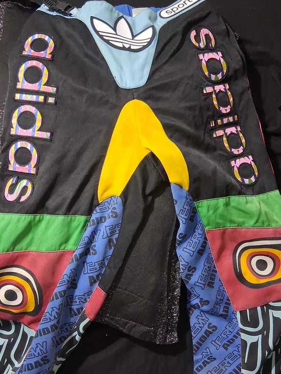 Jeremy Scott x Adidas Other - Adidas Jeremy Scott Totem Pants Logo Track Pants - Black, Yellow, Blue, Green